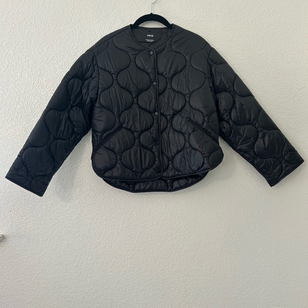 Mango Black Quilted Women's Puffer Jacket